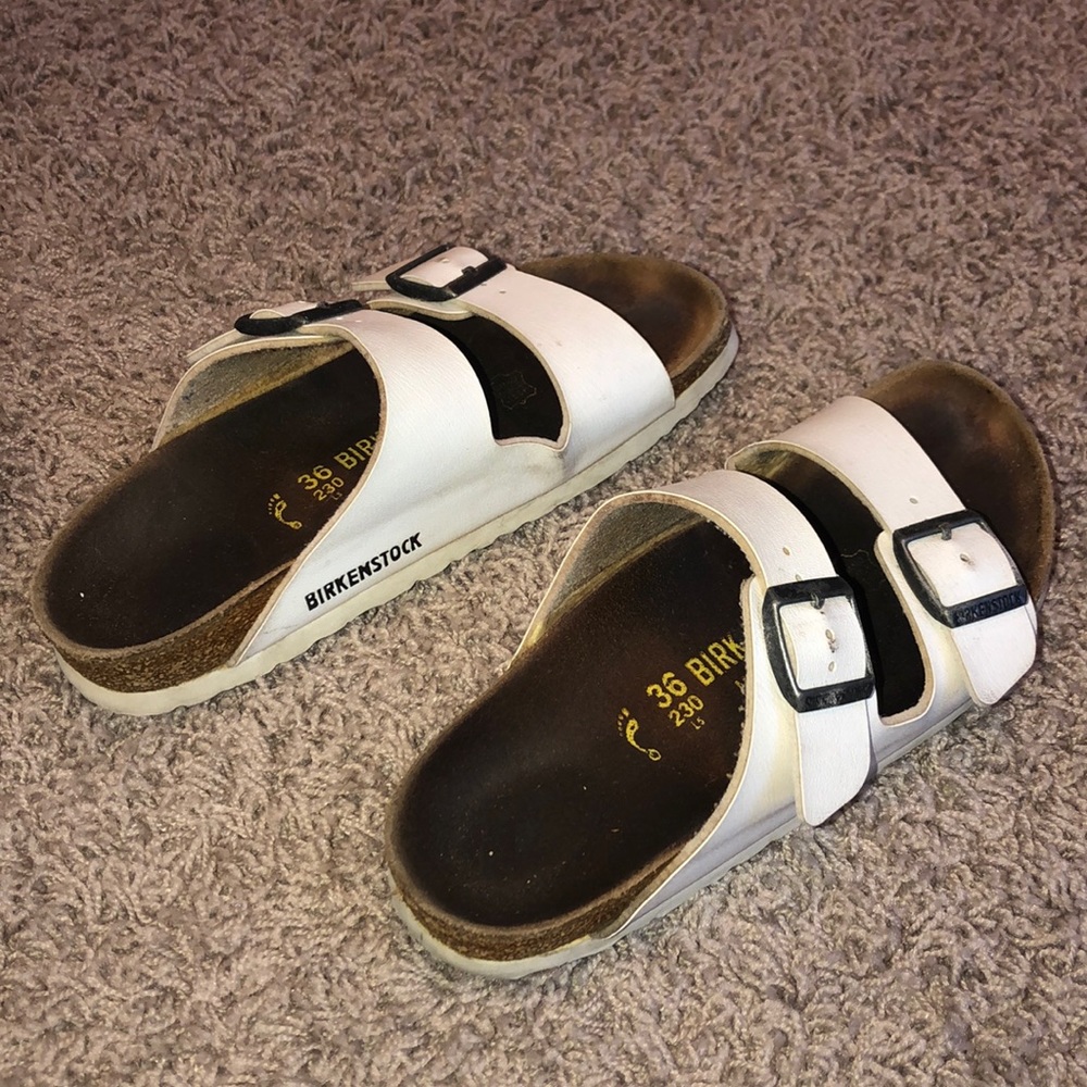 White slip on Birkenstock’s